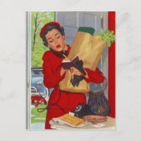 Postcard Retro Stilvolle Mode aus dem Mittelalter