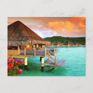 Postcard - Romantische Resorts Tahiti Bora Bora Postkarte