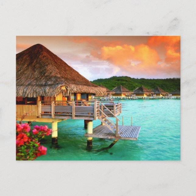Postcard - Romantische Resorts Tahiti Bora Bora Postkarte (Vorderseite)