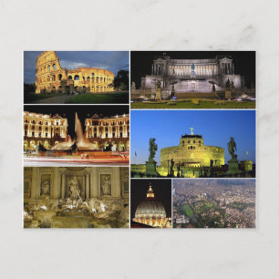 Postcard Rome Monuments, Italy Postkarte