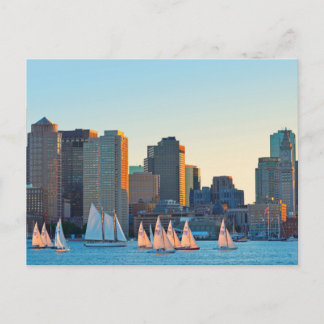 Postcard - Sailboote im Piers Point Park in Boston Postkarte