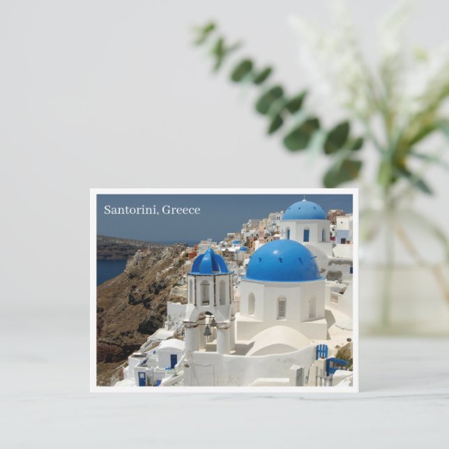 Postcard - Santorini Griechenland Feiertagspostkarte (Stehend Vorderseite)