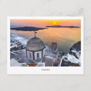 Postcard Santorini Sunset, Griechenland, Griechisc Postkarte