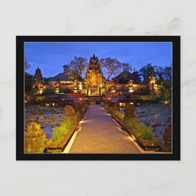 Postcard Saraswati Temple, Ubud Bali Indonesien Postkarte (Vorderseite)
