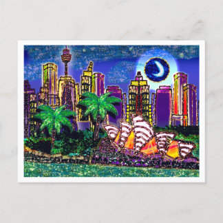 Postcard Sequel Art Moonlight Sydney Australien Postkarte