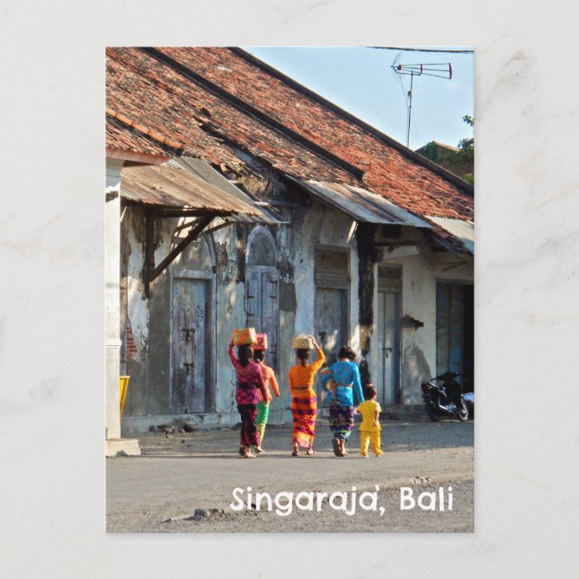 Postcard Singaraja Bali Indonesien Balinese Frauen Postkarte (Vorderseite)
