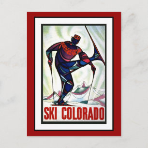 Postcard Ski Colorado Vintage Grüße Postkarte