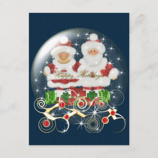 Postcard-Snowglobe Herr & Frau Weihnachten