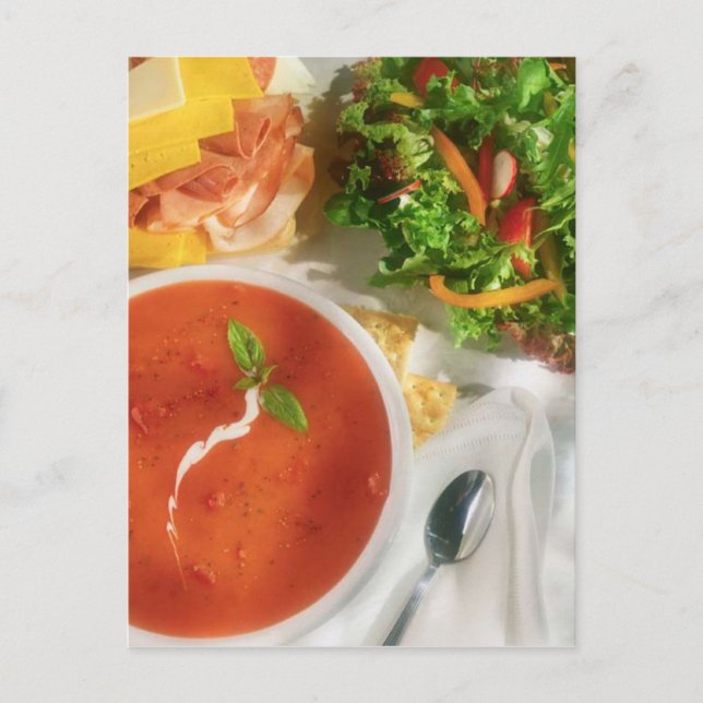 POSTCARD SOUP SALAD UND SANDWAND POSTKARTE (Vorderseite)