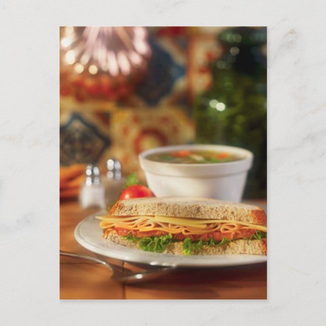 POSTCARD SOUP UND SANDWICH LUNCH POSTKARTE (Vorderseite)