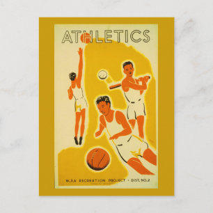 Postcard-Sport/Spiele-Vintager Sport Art 12 Postkarte