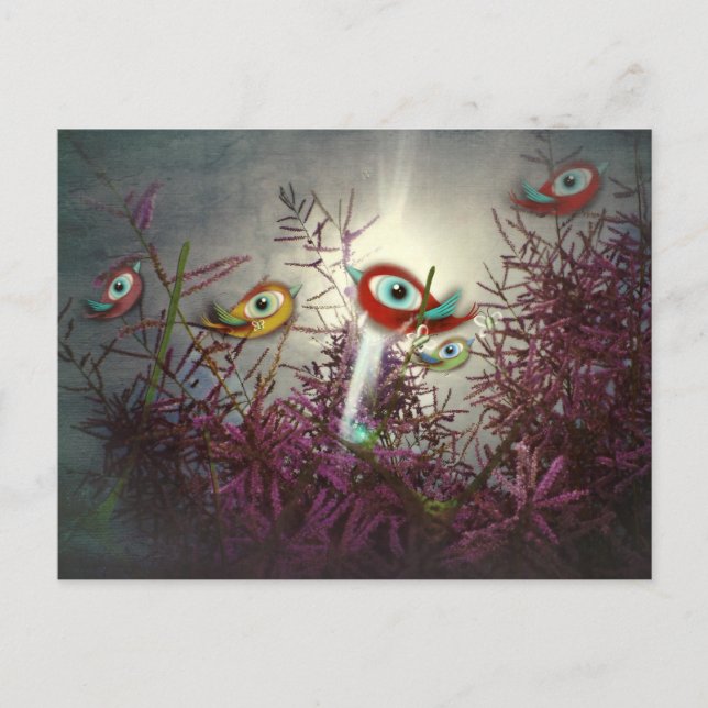 Postcard Stationery Liebe Funny Birds Postkarte (Vorderseite)