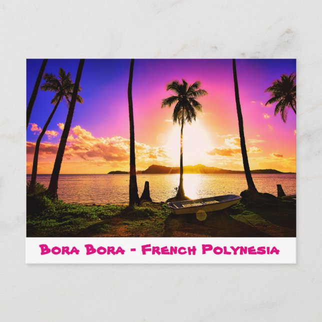 Postcard Sunset on Bora Bora, Französisch-Polynesi Postkarte (Vorderseite)