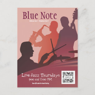 Postcard Template Event Jazzband Postkarte