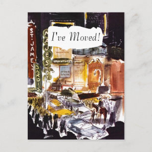 Postcard Theater District NYC I ve Moved PC Ankündigungspostkarte