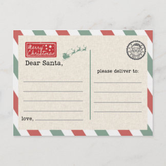 Postcard to Santa Claus Postkarte