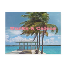 Postcard, TURKS & CAICOS INSELN/PALMBAUM, PIER,