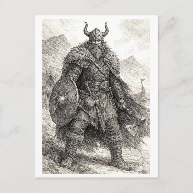 Postcard. Viking warrior Postkarte (Vorderseite)