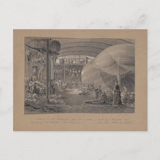 Postcard-Vintag Art-Hot Air-Ballons 7 Postkarte (Vorderseite)