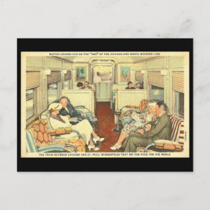 Postcard-Vintag Chicago Travel Art-1 Postkarte