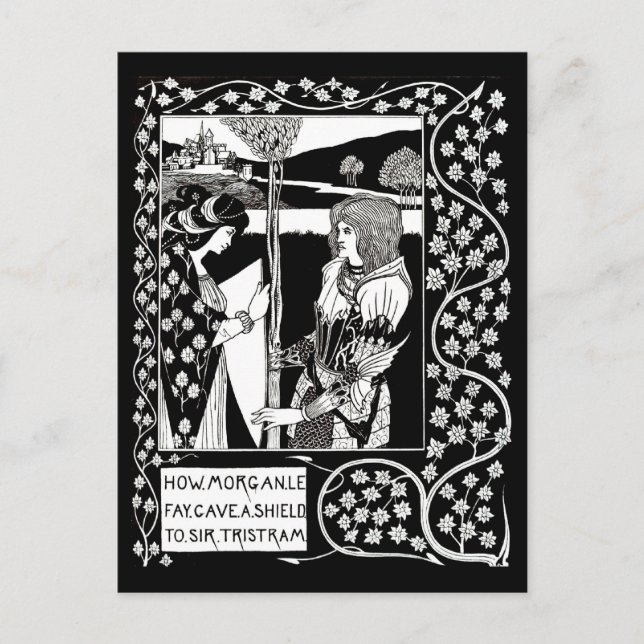 Postcard-Vintag Illustration-Aubrey Beardsley 14 Postkarte (Vorderseite)