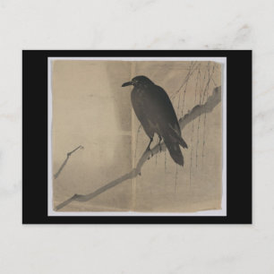 Postcard-Vintag Japanisch Art-Yanagi ni karasu Postkarte