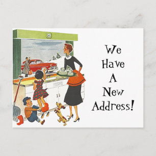 Postcard Vintag New Zuhause Job Moved Address Fun  Ankündigungspostkarte