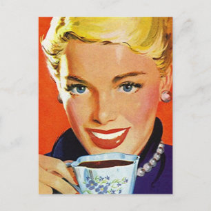 Postcard Vintag Retro-Kaffee Kriech Klatsch PC Postkarte