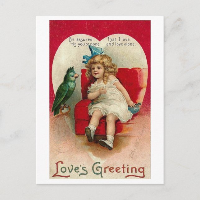 Postcard-Vintag Valentin Feiertagspostkarte (Vorderseite)