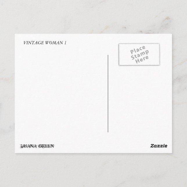 POSTCARD VINTAGE FRAU 1 POSTKARTE (Rückseite)