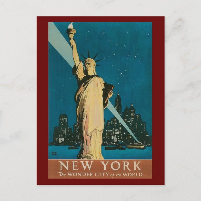 Postcard-Vintage Freiheitsstatue Postkarte (Vorderseite)