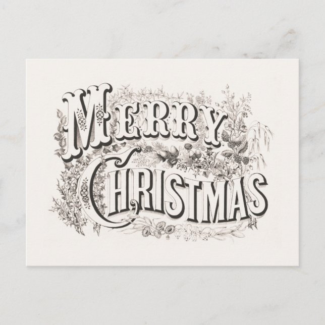 POSTCARD: VINTAGE MERRY CHRISTMAS POSTKARTE (Vorderseite)