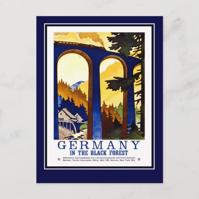 Postcard Vintage Travel Deutschland Postkarte (Vorderseite)