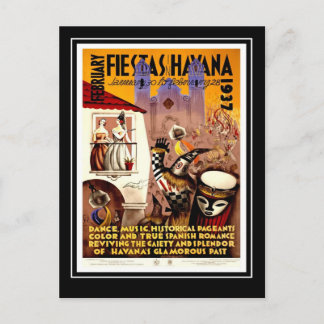 Postcard Vintage Travel Fiesta Havanna Postkarte