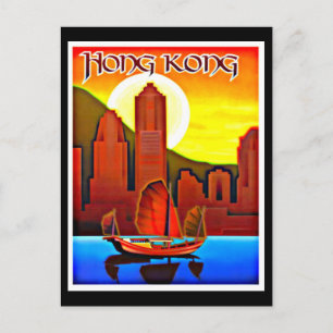Postcard Vintage Travel-Hong Kong Postkarte