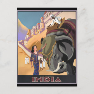 Postcard Vintage Travel-Indien Postkarte