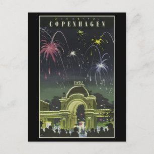 Postcard Vintage Travel-Kopenhagen Postkarte