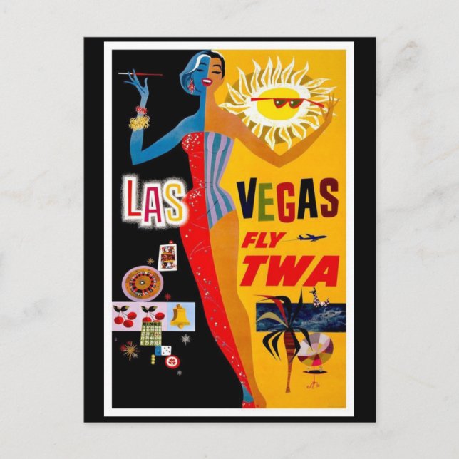 Postcard Vintage Travel-Las Vegas Postkarte (Vorderseite)