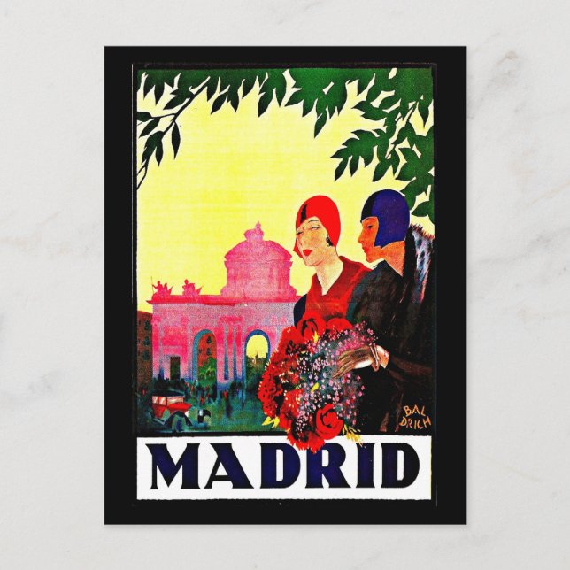 Postcard Vintage Travel-Madrid Postkarte (Vorderseite)