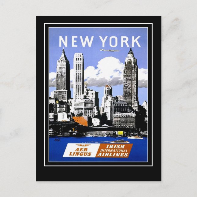 Postcard Vintage Travel New York Postkarte (Vorderseite)