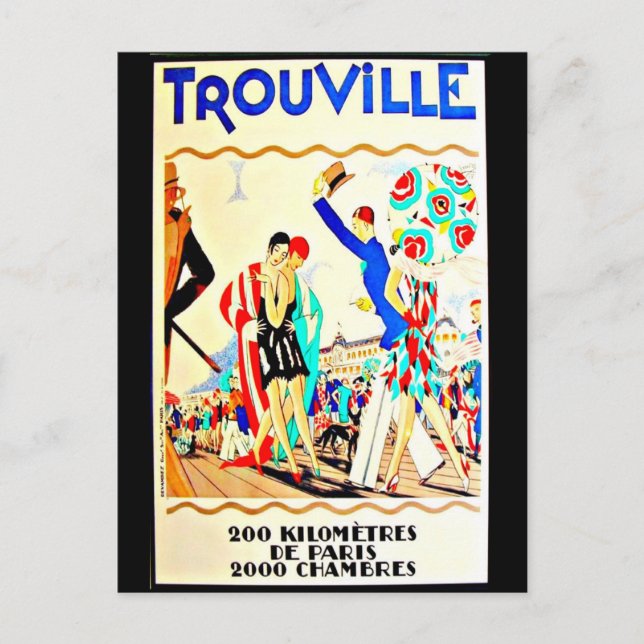 Postcard Vintage Travel-Trouville Postkarte (Vorderseite)