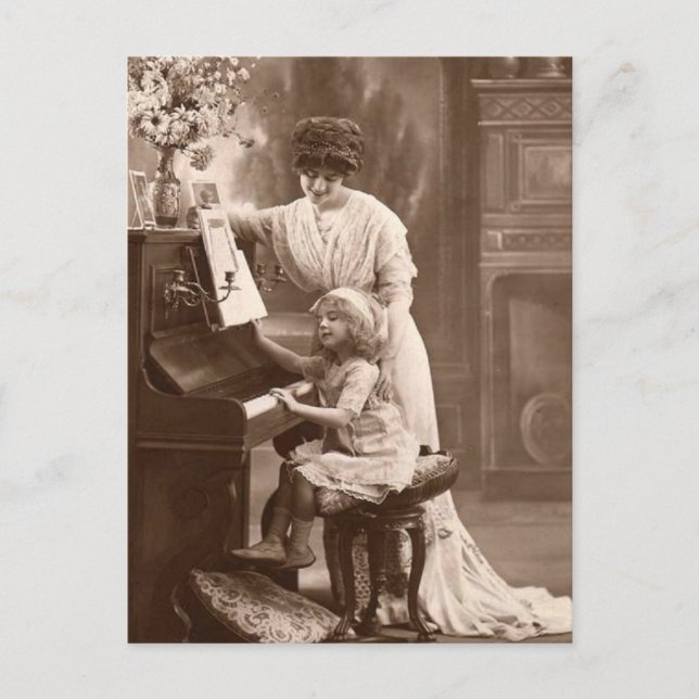Postcard-Vintager Musiklehrer Postkarte (Vorderseite)