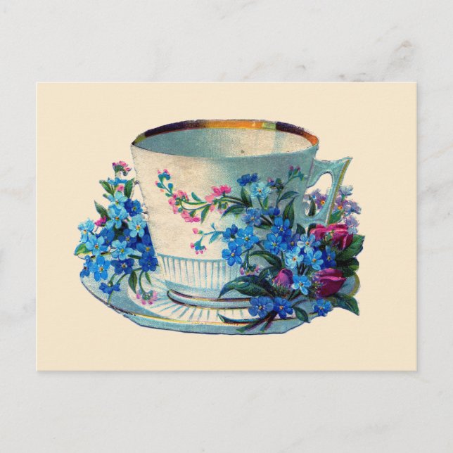 POSTCARD: VINTAGES TEACUP POSTKARTE (Vorderseite)