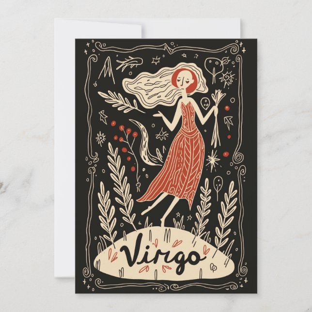 Postcard - Virgo Celestial Feiertagskarte (Vorderseite)