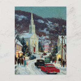 *POSTCARD w/MESSAGE Painted Nostalgic Christmas  Postkarte