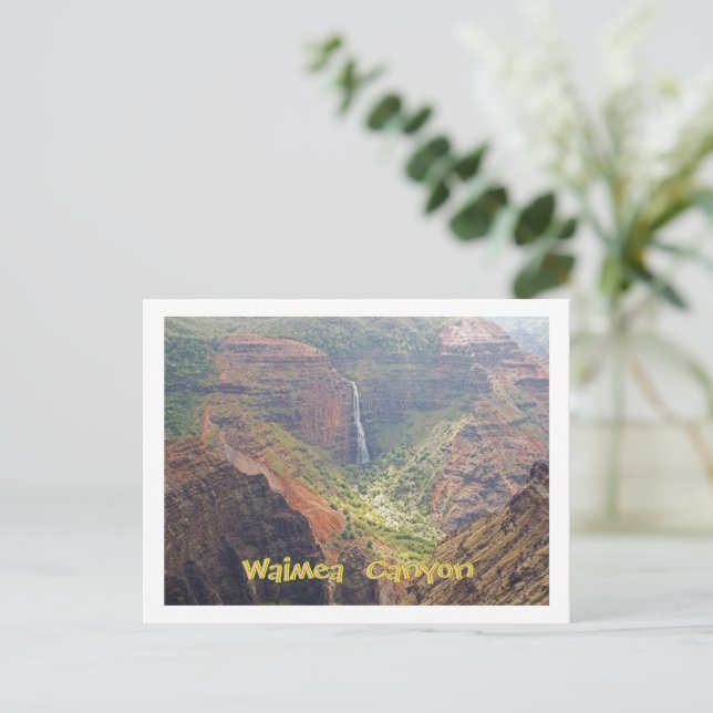 POSTCARD, WAIMEA CANYON /WATERFALLS, KAUAI, HAWAII POSTKARTE (Stehend Vorderseite)