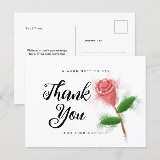 Postcard Weibliche Rose Blume Aquarell Feiertagspostkarte