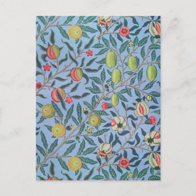POSTCARD : WILLIAM MORRIS "BLAUE POMEGRANATES" POSTKARTE (Vorderseite)