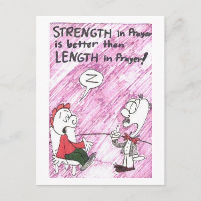 Postcard with animated funny church sayings postkarte (Vorderseite)