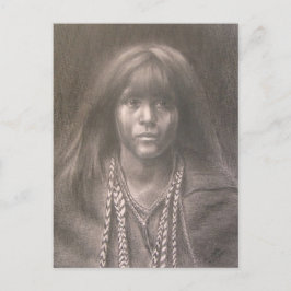 Postcard with Drawing of Native American Child Postkarte